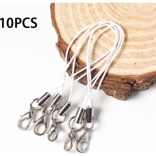 10Pcs Lanyard keychain for USB flash drive strap string black Lobster buckle rope mobile phone chain