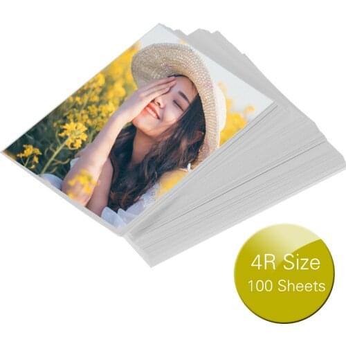 100 Sheets 4R Glossy Photo Paper 200gsm Waterproof Resistant Color Printing Coated for Canon Epson HP Color Inkjet Printer