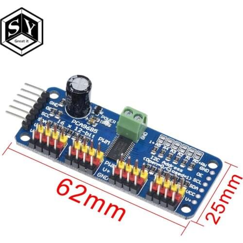 1PCS GREAT IT 16 Channel 12-bit PWM/Servo Driver-I2C interface PCA9685 module Raspberry pi shield module