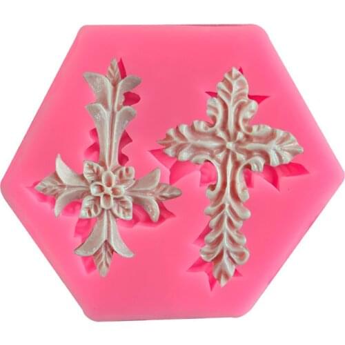 2 even the flower-shaped cross cake mold DIY silicone fondant baking tools hand drop glue ornaments decoration