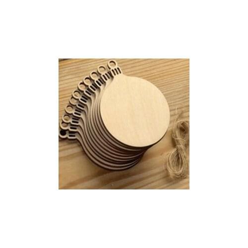 50x christmas Baubles (8cm) Wooden Blanks Xmas Shapes Craft Hanging Decoration Gift Tags