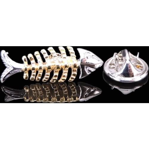 High-quality Brooch Lapel Pin For Successfu Men Pins Golden fish Neckpin Collar Badge Jewelry Broche Clothing accessories