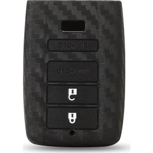 Jingyuqin Remote Car Key Case Cover Remote Carton 4 Button For Honda Mugen Acura Carbon Fiber Silicone