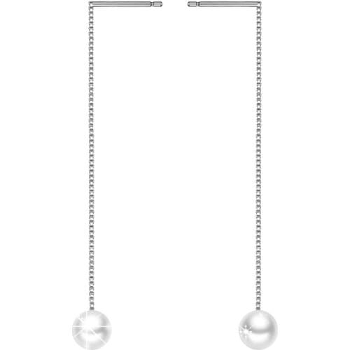 Hermosa Long Chain Earrings With Pearl for Women Girls Wedding Gift Drop Earrings