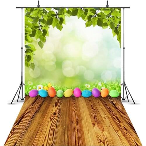 MEHOFOTO Easter Eggs Green Scenery Photo Background Wood Floor Backdrop for Photography Newborn Baby Shower Party Decoration 211