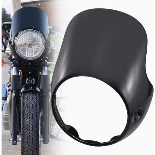 Gloss Black Retro Cafe Headlight Fairing Headlamp Surround Flyscreen Windshield For Triumph Bonneville T100 T12 Monster CB150