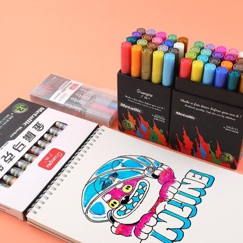 GN 8151 Color Metal Marker Black Card Photo Paint Highlight Pen DIY Photo Album Graffiti Pen 20 Colors