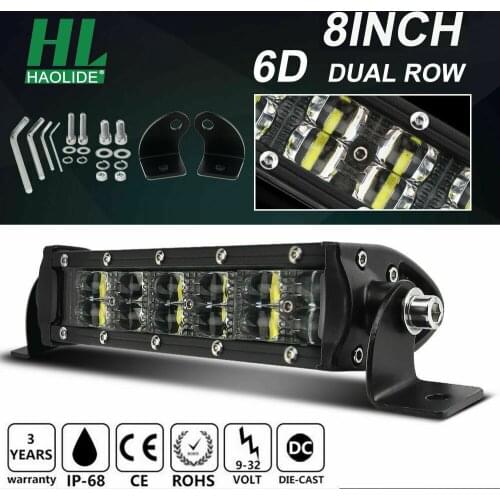 HAOLIDE 6D 36W 8 INCH Dual Row LED Light Bar Slim Spot Led Working Lights ATV Boat 4X4 Offroad Trucks Lada Tractor