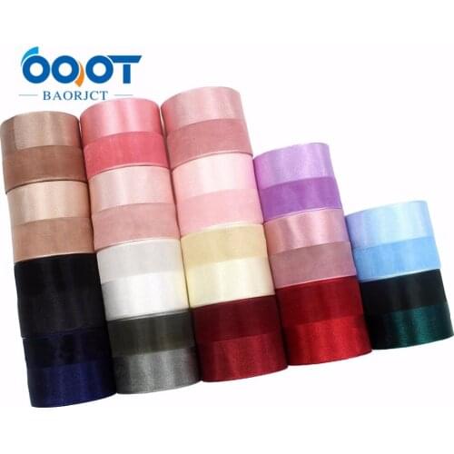 I-181109-4,10yards/lot 1-1/2"38mm Double sided solid Satin + yarn ribbon DIY handmade bow headdress gift wrap birthday wedding