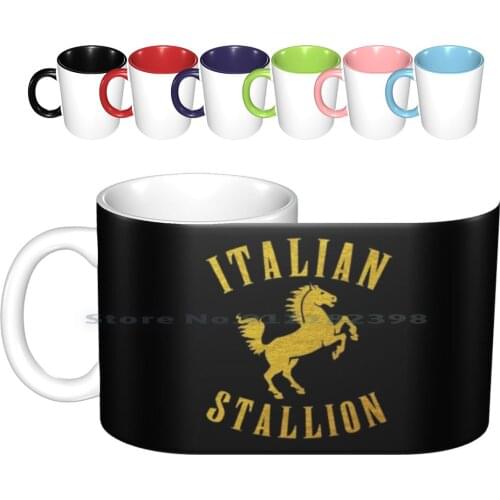 Italian Stallion Gold Design Ceramic Mugs Coffee Cups Milk Tea Mug Golden Gold Foil Gold Glitter Italy Macho Italiano Manly