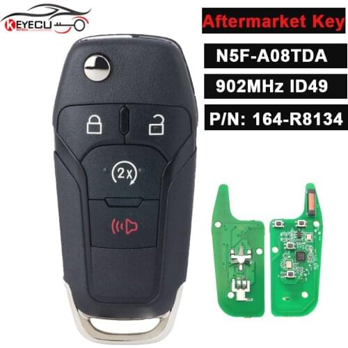 KEYECU Flip Remote Key FSK 902MHz PCF7945P/HITAG PRO 49 Chip for Ford F150 F250 F350 F450 F550 2015-2020 FCCID: N5F-A08TDA