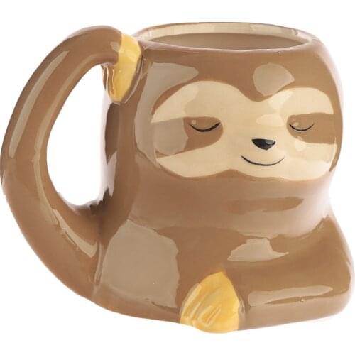 Sloth ceramic mugs Painted ceramic 3D animal coffee cup