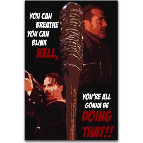 Hot New The Walking Dead Season 7 TV Series-Silk Art Poster Wall Sticker Decoration Gift