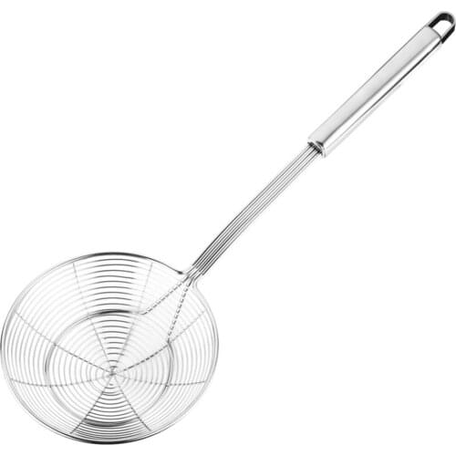 Stainless Steel Strainer Ladle Spoon With Handle Skimmer For Kitchen Frying Food Pasta Spaghetti 4 Sizes