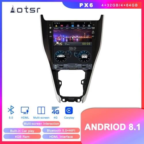 Android 8.1 Tesla style DVD multimedia player GPS navigation for Toyota Harrier 2013+ car radio player Auto stereo head unit NAV