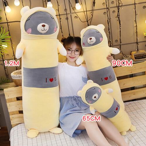 65/90/120cm Soft Animal Cartoon Pillow Cushion Cute Holding Sleeping Plush Toy Stuffed Cushion Lovely For Kids Birthyday Gift