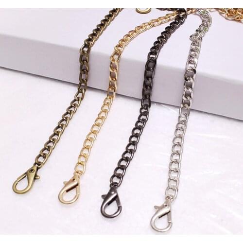 2019 New 120cm Handbag Metal Chains Shoulder Bag Strap DIY Purse Chain With Lobster Clip Gold Silver Bag Handles Bag Accessories