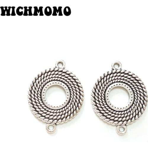 2019 New 5pieces 27MM Retro Zinc Alloy Round Connectors Charms Pendants for DIY Necklace Jewelry Accessories
