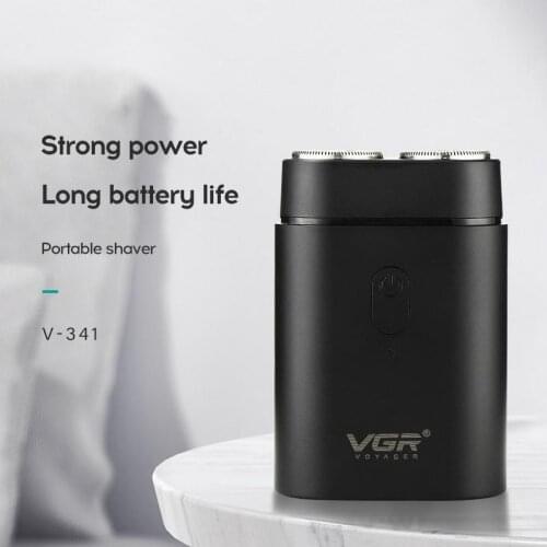 2021 New VGR Mini Electric Razor Portable Beard Trimmer Waterproof Face Shaver USB Charging Double Net Floating Cutter Head V341