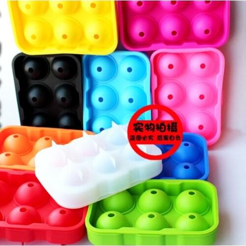 The new 6-hole ice hockey ice tray color ice cream stick ice mold popsicle sorbet stick ice homemade ice mold silicone mold