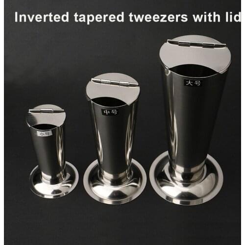 Tweezers with lid inverted cone type bubble tweezers barrel large medium and small instruments for disinfection tools
