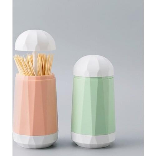 Portable Retractable Toothpick Holder Plastic Toothpick Dispenser Toothpicks Case Storage Organizer Container, 4 Colors
