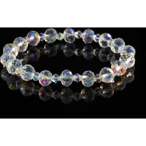 Transparent Colored Crystal Bracelet Elegant Luxury Simple Clear Square Rhombus Geometry Elastic Bracelet Jewelry for Women Girl