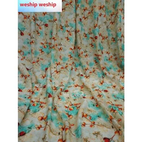 Twill cotton soft dress Chinese Classics Summer Fruit Satin silk fabric Satin de soie Satén шелк hanfu cloth DIY patchwork bag