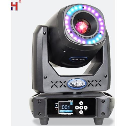 DMX Stage Lighting 100W Moving Head Spotlight With GOBOS And Colors Prism Lyre Beam Effect Rotating Lamp For DJ Party Wedding