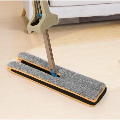 2Pcs Microfiber Double Sided Non Hand Washing Flat Mops Wooden Floor Mop Dust Push Mop Home Cleaning Tools Accessories