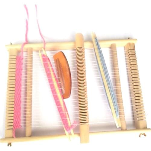 Wooden Weaving Machine DIY Knitter Weaving Frame Machine For Kids Children Loom Diy Handmade Wool Knitting Machine