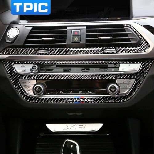 Carbon Fiber Sticker Air Conditioning CD Control Panel M Performance Car Stickers Decals For BMW G30 G38 G01 G02 G08 X3 X4 2018