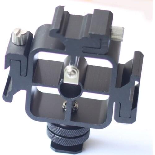 Triple Hot Shoe Light and Sound Bracket with Umbrella Holder camera hot shoe adaaptor