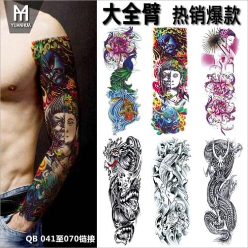 Waterproof Temporary Tattoo Sticker Full Arm Large pattern Old School Tatoo Stickers Flash Fake Tattoos for Men Women T1792