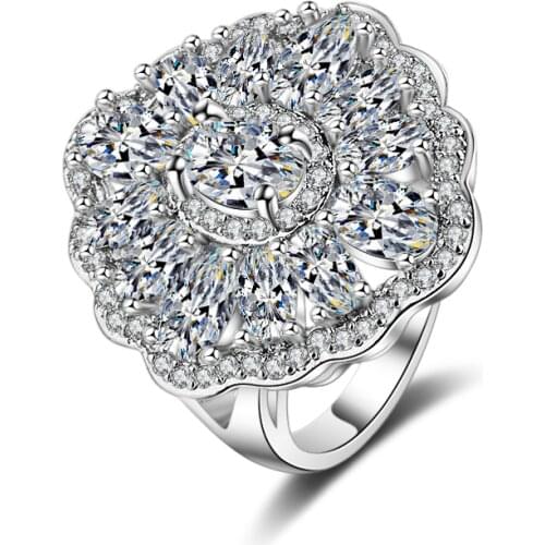 YaYI Jewelry Fashion Princess Cut Prong Setting White AAA Cubic Zirconia Silver Color Engagement Wedding Party Leaves Gift Rings