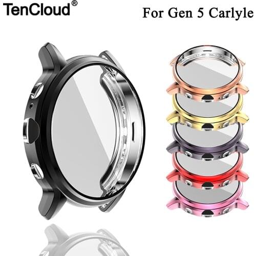 Tencloud Protective Case For Fossil Gen 5 Carlyle Soft TPU Protector For Gen 5 Carlyle Full Screen Cover Bumper Anti-shock Shell