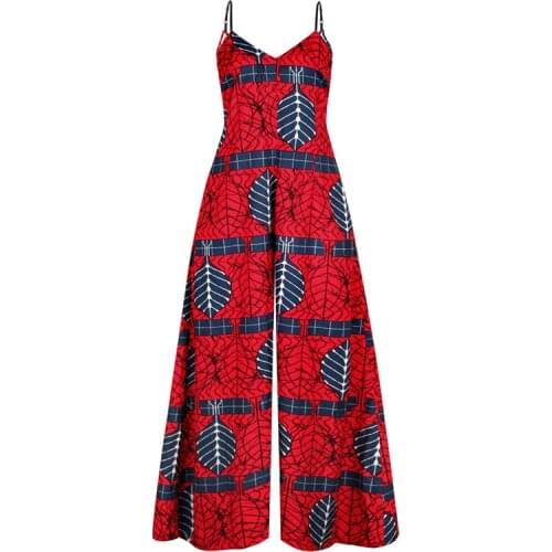 Women Sexy Boho African Jumpsuits Printed Rompers Off Shoulder Sleeveless Long Pants Party African Dresses Women African Clothes