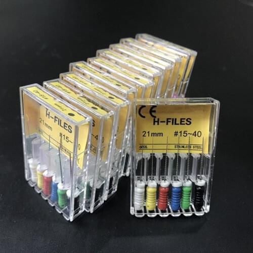 10boxes Endodontic Root Canal H-File (Hand Use) 21mm files Endodontic Instruments Dentist Tools