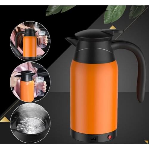 1000ml 12V/24V Electric Heating Cup Kettle Stainless Steel Water Heater Bottle for Tea Coffee Drinking Travel Car Truck Kettle