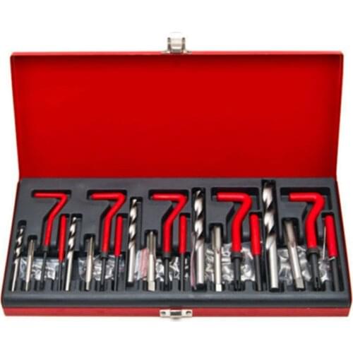 131 pieces of automotive thread tapping repair repair damaged wire repair tool kit M5 M6 M8 M10 M12 car repair tool thick handle