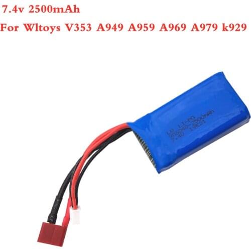 7.4V 2500mAh 903048 2S Lipo Battery For Wltoys 144001 V353 A949 A959 A969 A979 k929 7.4V Battery For RC toys Cars parts