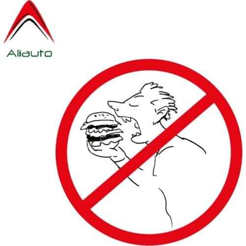 Aliauto Funny Car Sticker Ban Stop Sign No Food Warning Decal PVC for W204 Lifan Toyota Hilux Passat B8 Mercedes W124,13cm*13cm