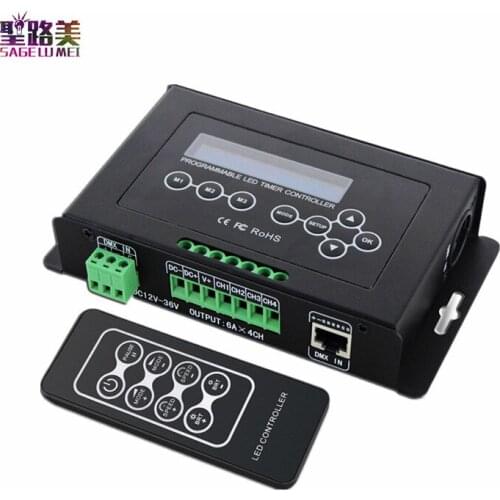 BC-300 DC12V-36V programmable LED Time Controller RGB RGBW Tape programmable Timer Controller DMX 512 signal for LED strip tape