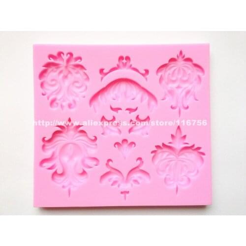 Free Shipping Light Flower Shaped Silicone Mold Cake Decoration Fondant Cake 3D Food Grade Silicone Mould 075