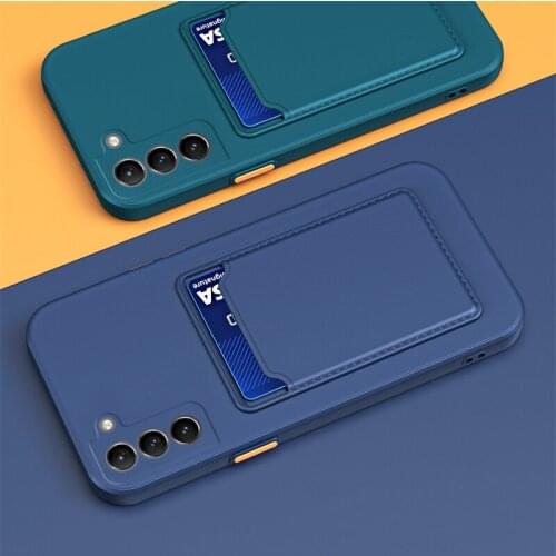 Card Holder Slot Wallet Case For Samsung A72 A52 A32 A12 A42 S21 Plus S20 FE Note 20 Ultra A02S A51 A71 S10 Lite Silicone Cover