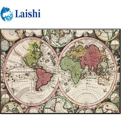 DIY 5D Vintage world map Diamond Painting mosaic Cross Stitch Kits Full Embroidery Mosaic Art Picture of Rhinestones Decor