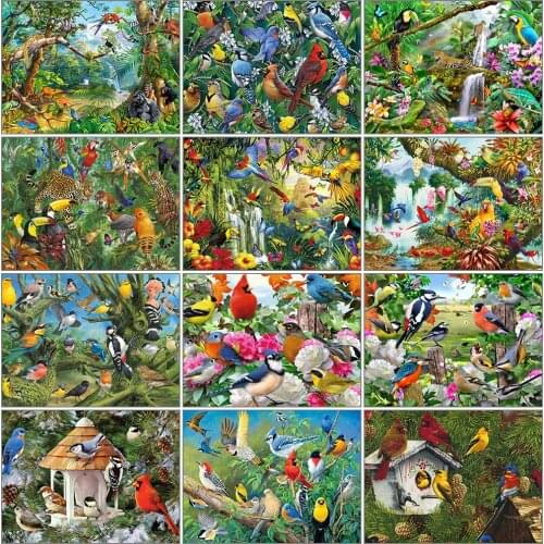 Evershine Full Drill Square Diamond Embroidery Bird Diamond Painting 5D DIY Animal Picture Of Rhinestones Needlework Wall Decor