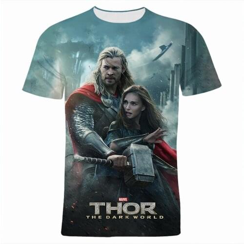 Marvel Movie Thor T-shirt Men Summer Fashion 3D Print Cool Women Tee Shirts Short Sleeve Oversized Boy Girl Kids Clothing