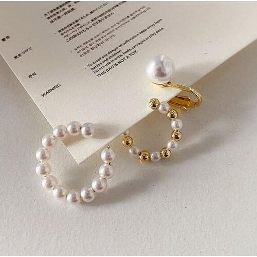 3 Pieces Set Of Clip Earrings For Women Pearl Beads Gold No Pierced Ear Clips Ladies Charms Jewely Gift