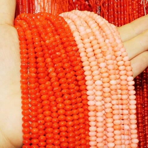 4x6mm Round Coral Loose Beads Yellow And Red Color DIY Jewelry Women Accessories Jewelry Findinds Bracelet or Necklace 15 Inch